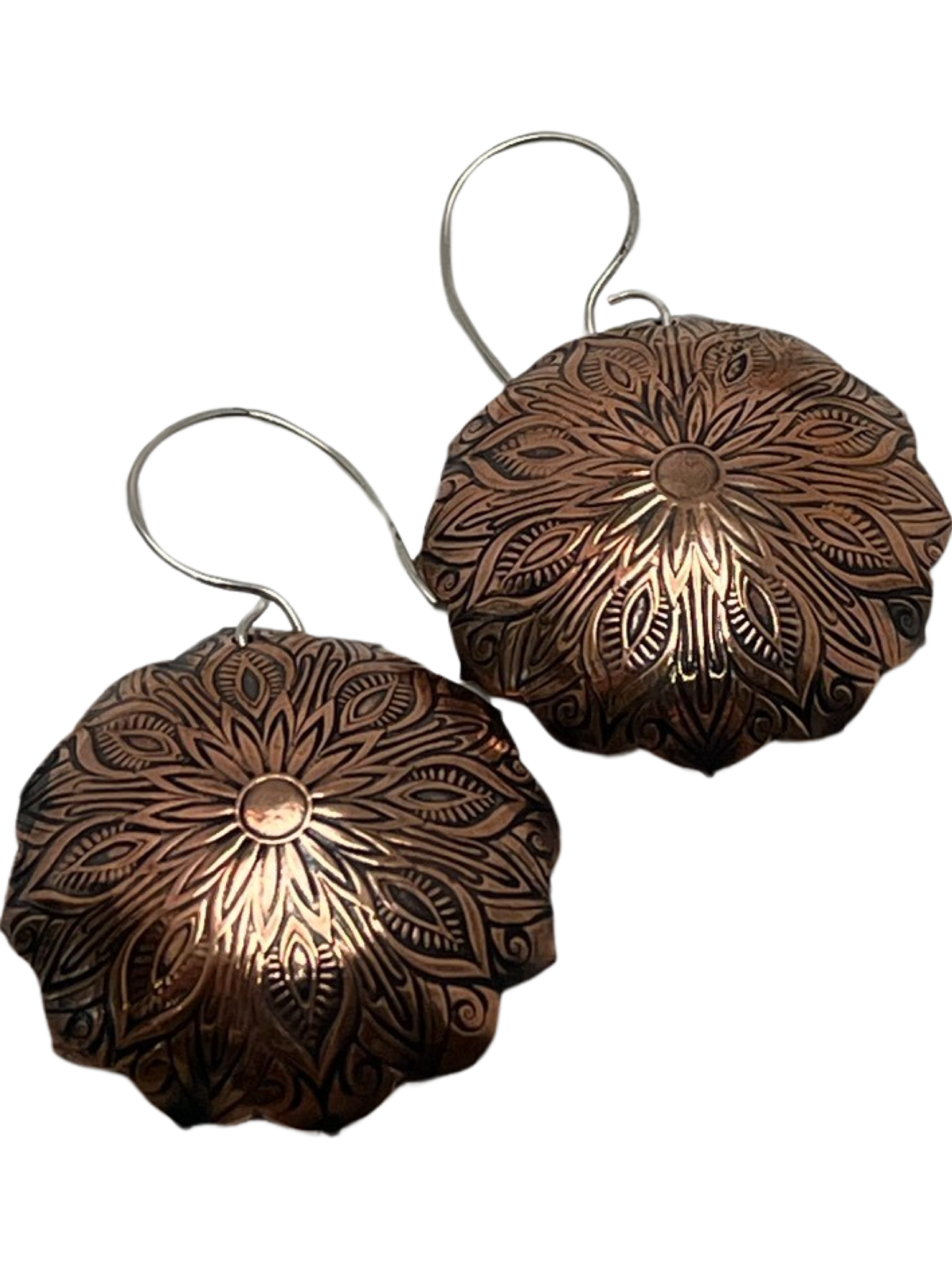 Copper Mandala Earrings