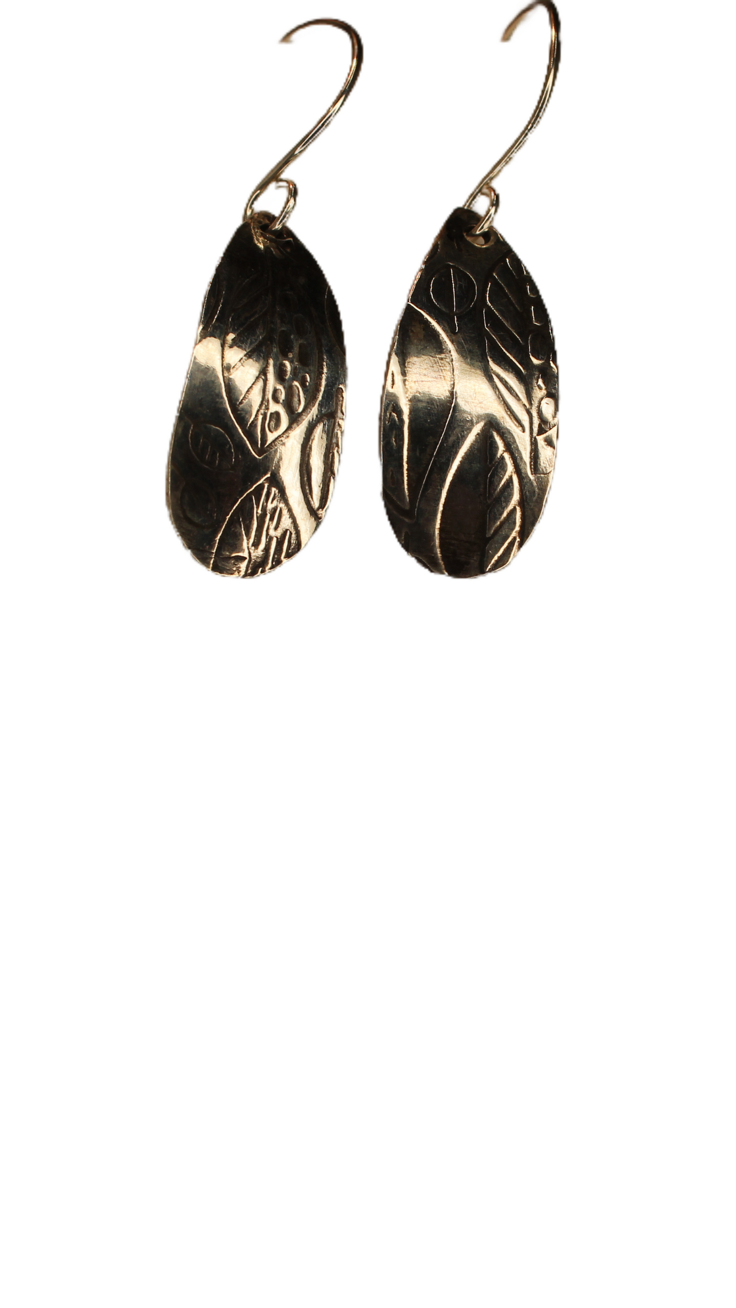 Everyday Leaf Patterned Silver Spoon Earrings