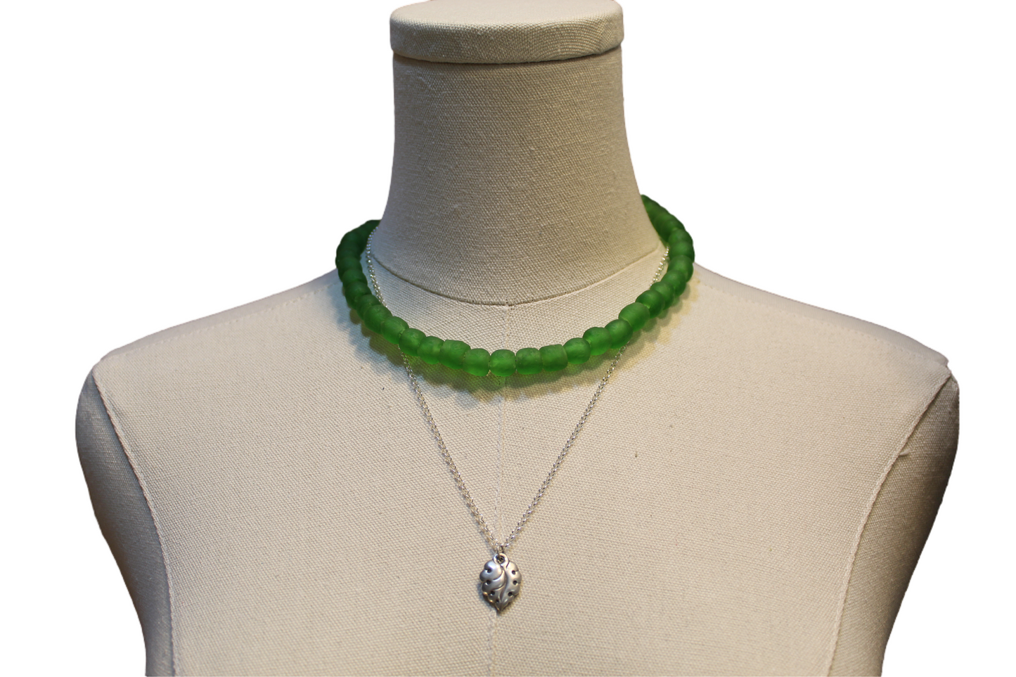 Bright Green African Recycled Glass Choker