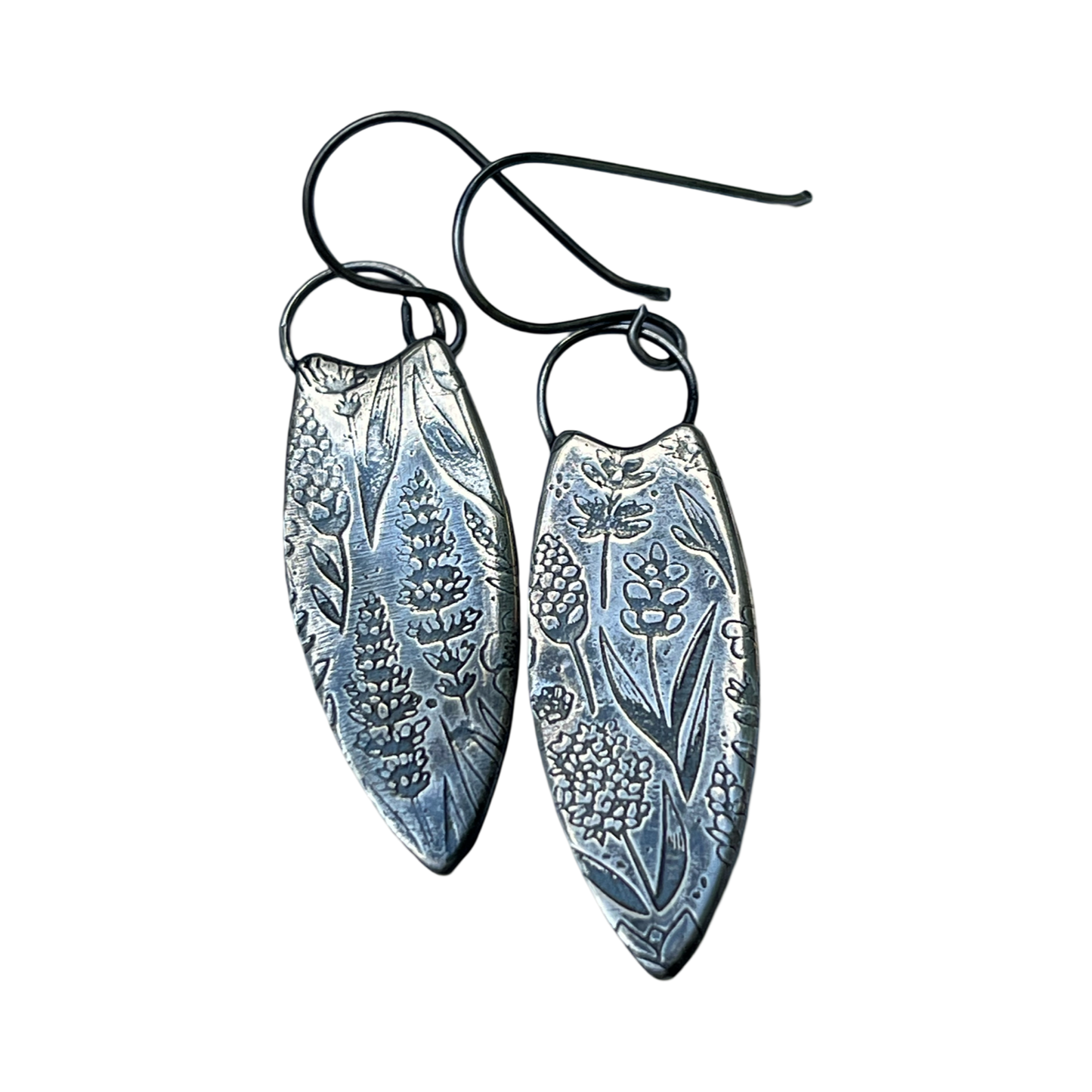Silver Wildflower Drop Earrings