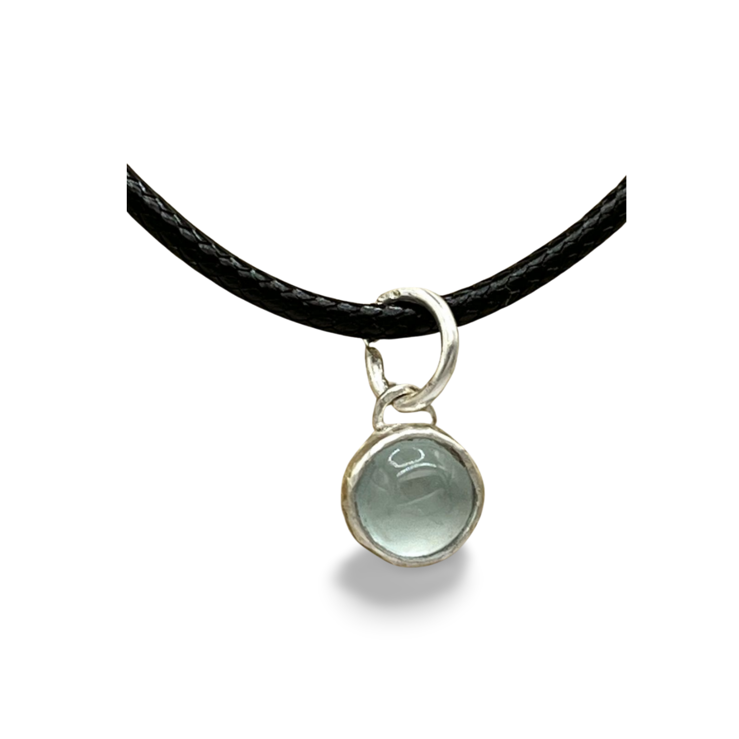 Minimalist Aquamarine and Silver Charm
