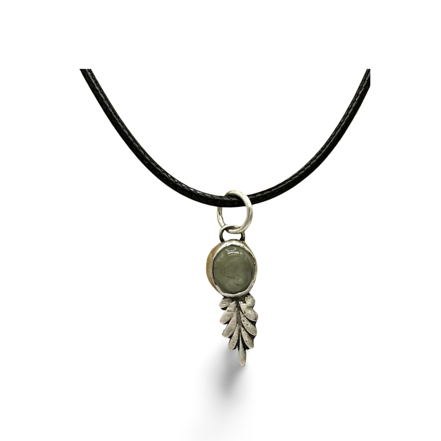 Minimalist Silver and Prehnite Charm