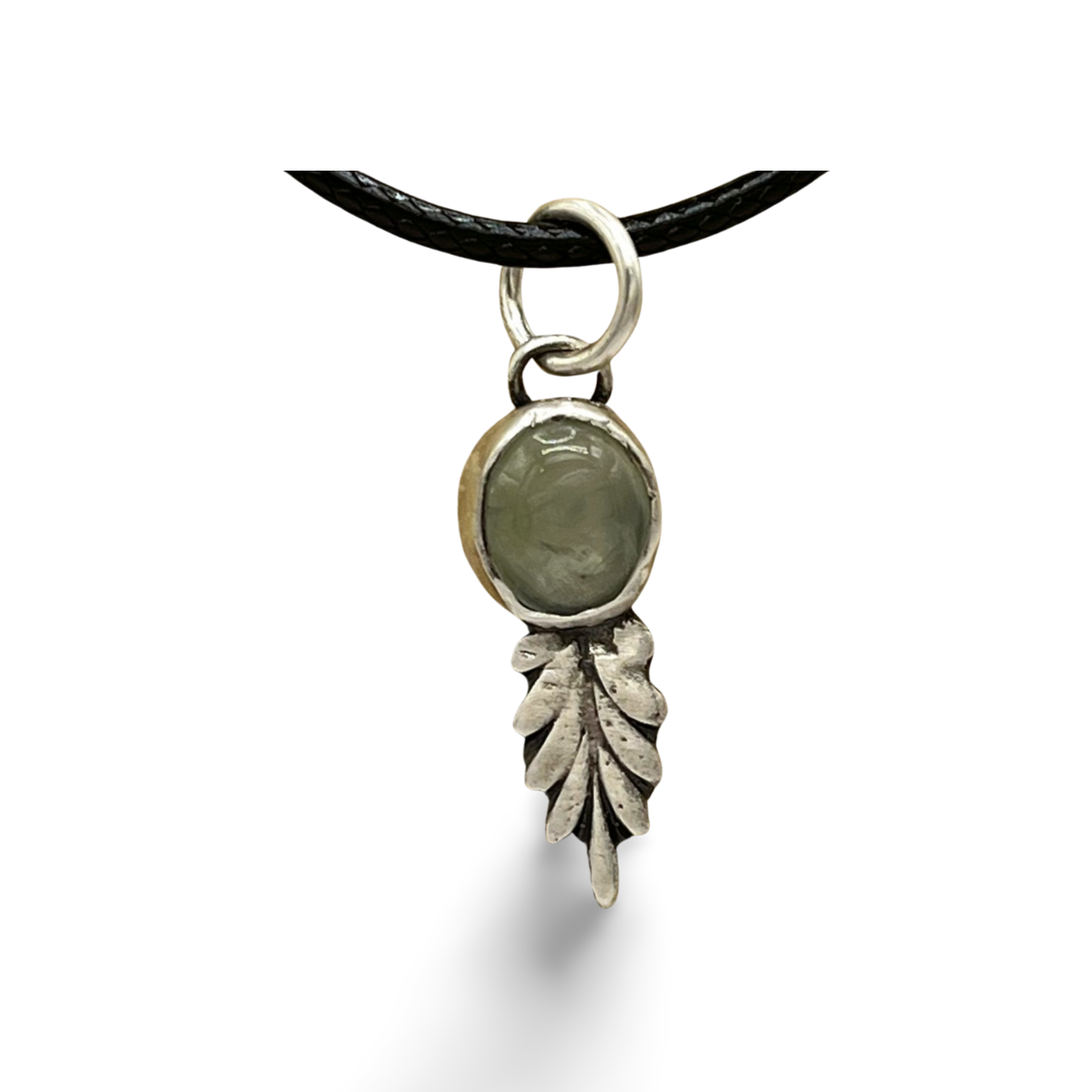 Minimalist Silver and Prehnite Charm