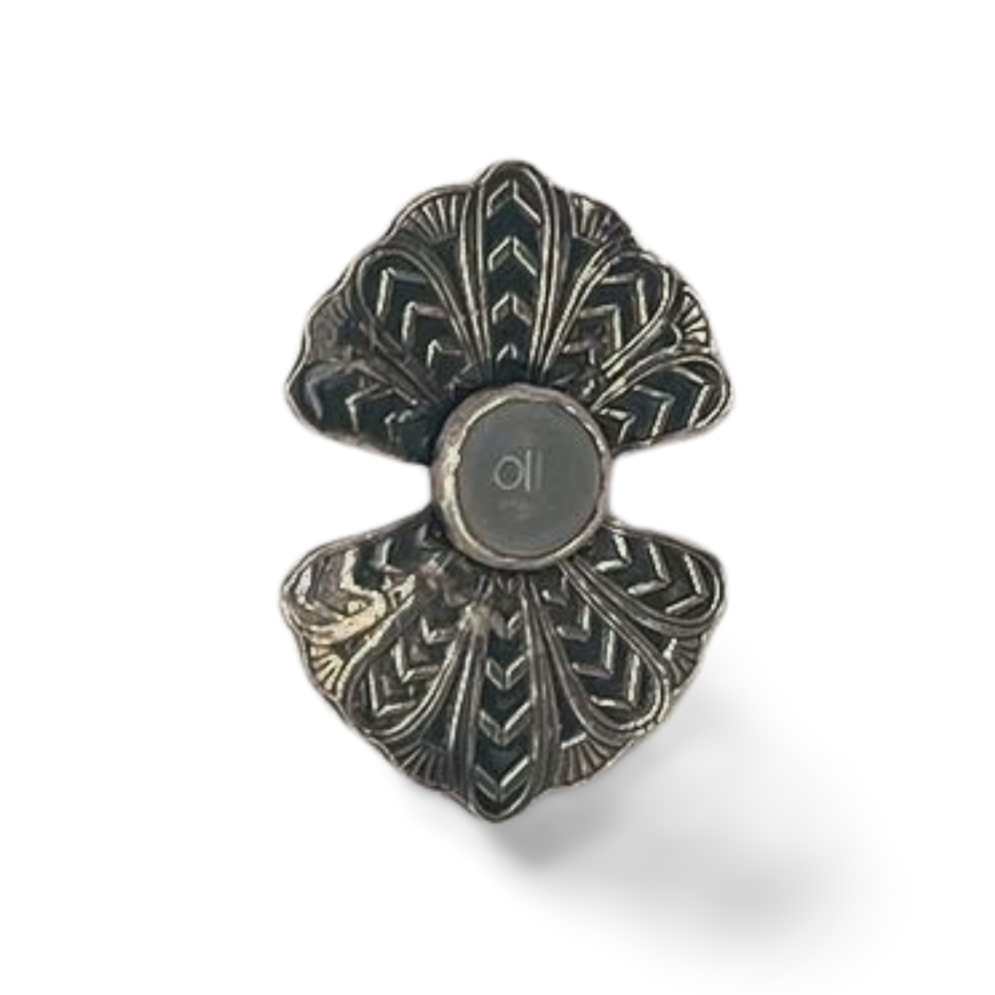 Egyptian Revival Aquamarine Fan Pin