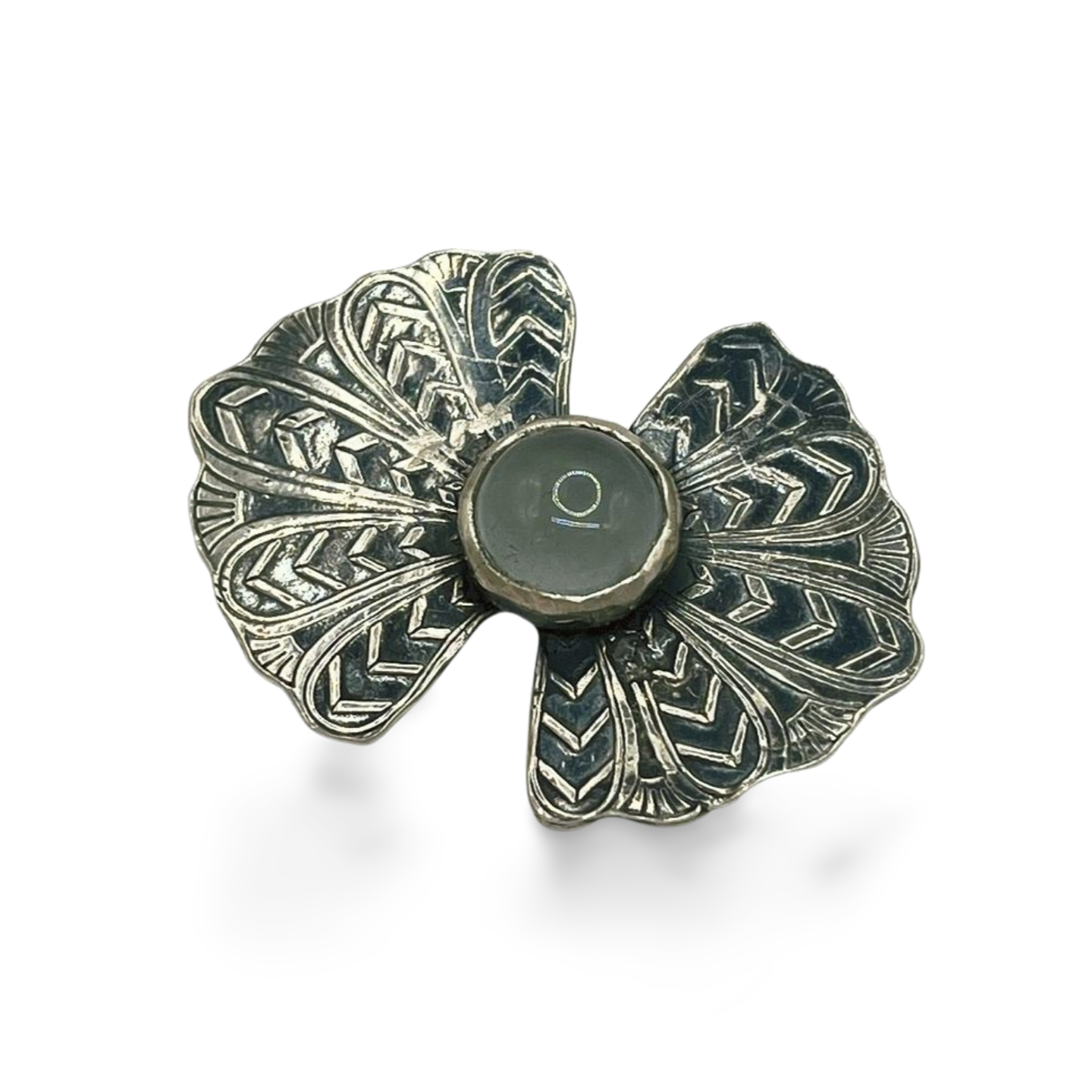 Egyptian Revival Aquamarine Fan Pin