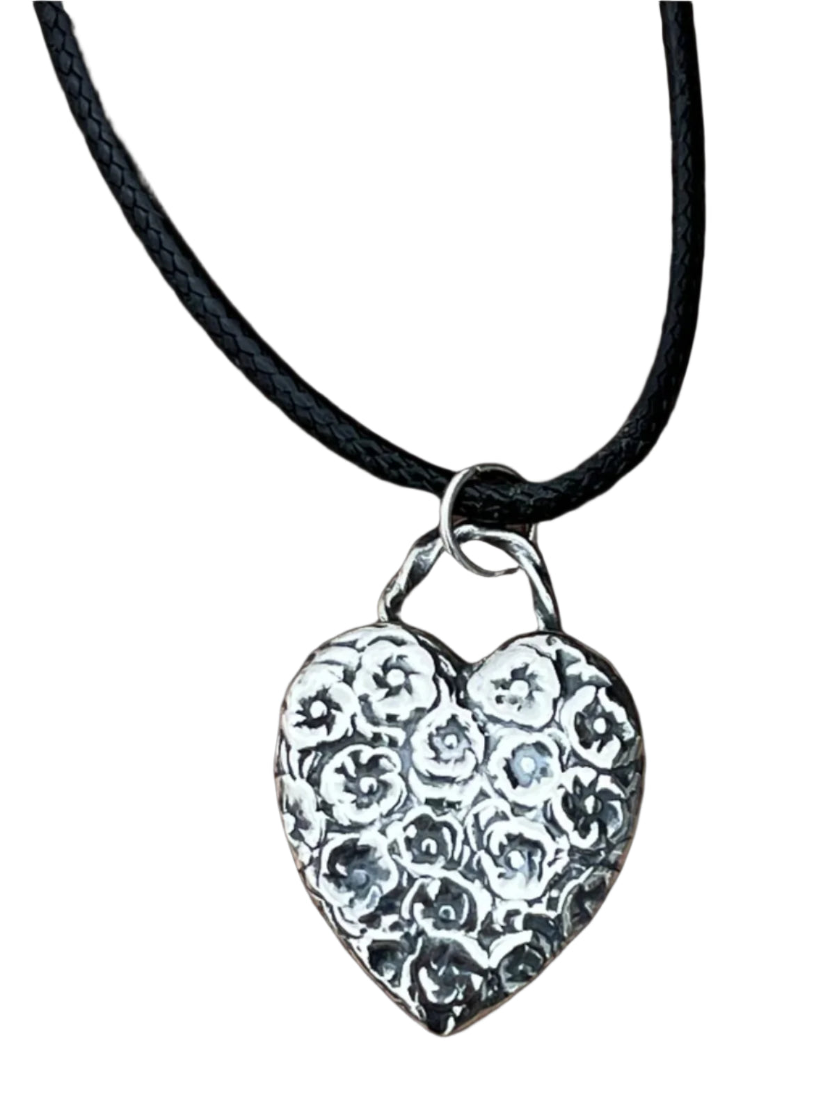 Sterling Silver Violet Heart Pendant