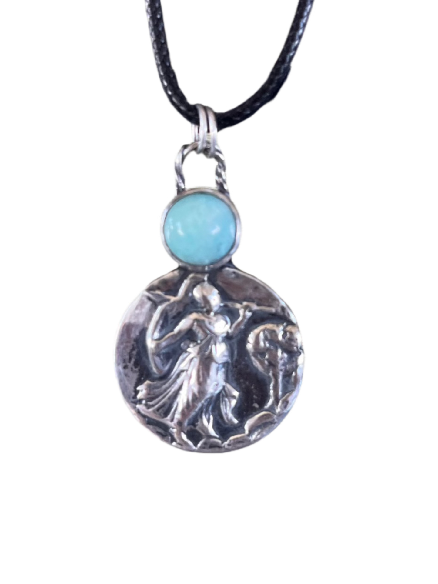 Sterling Athena Pendant with Amazonite
