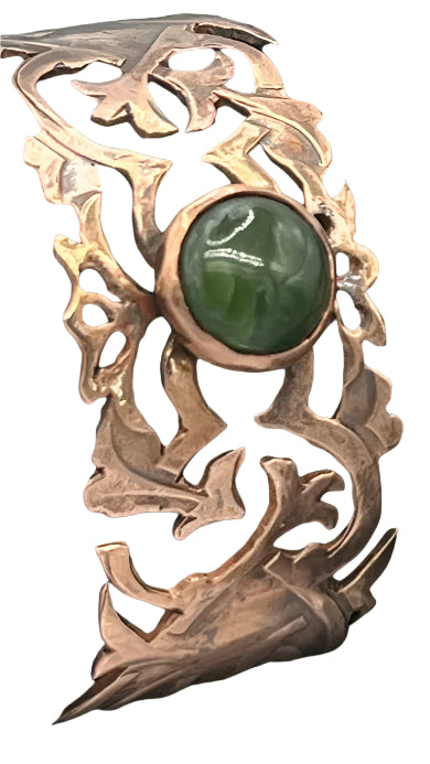 "New Celtic Knot" Pierced Copper and Nephrite Jade Earrings