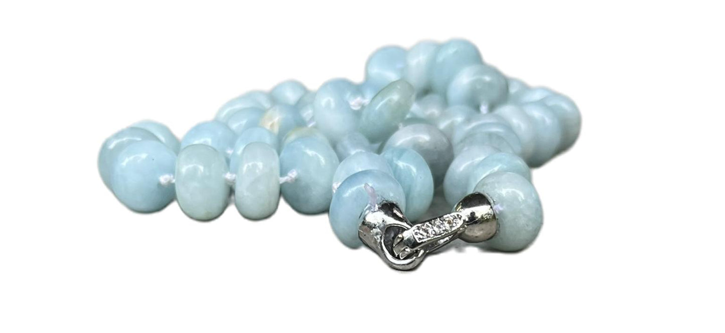 Aquamarine Sky Necklace, 19"