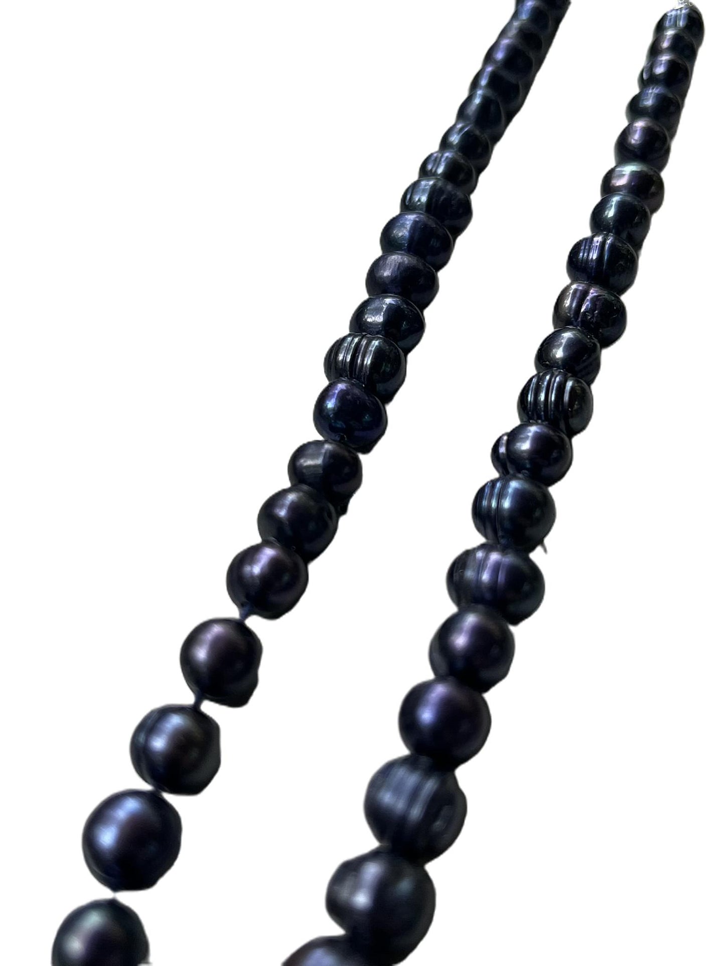 Midnight Blue Freshwater Pearl Choker, 17"