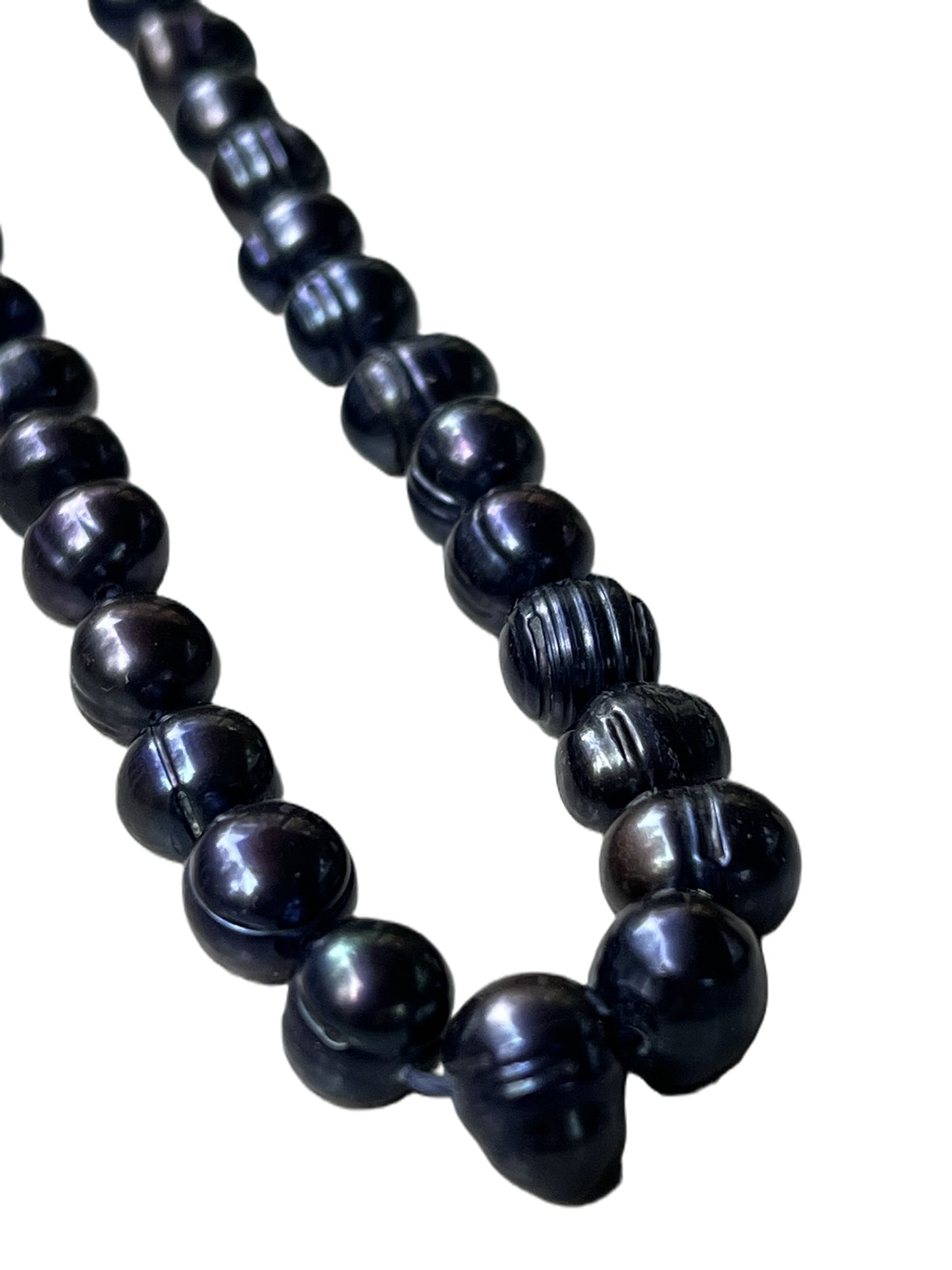 Midnight Blue Freshwater Pearl Choker, 17"