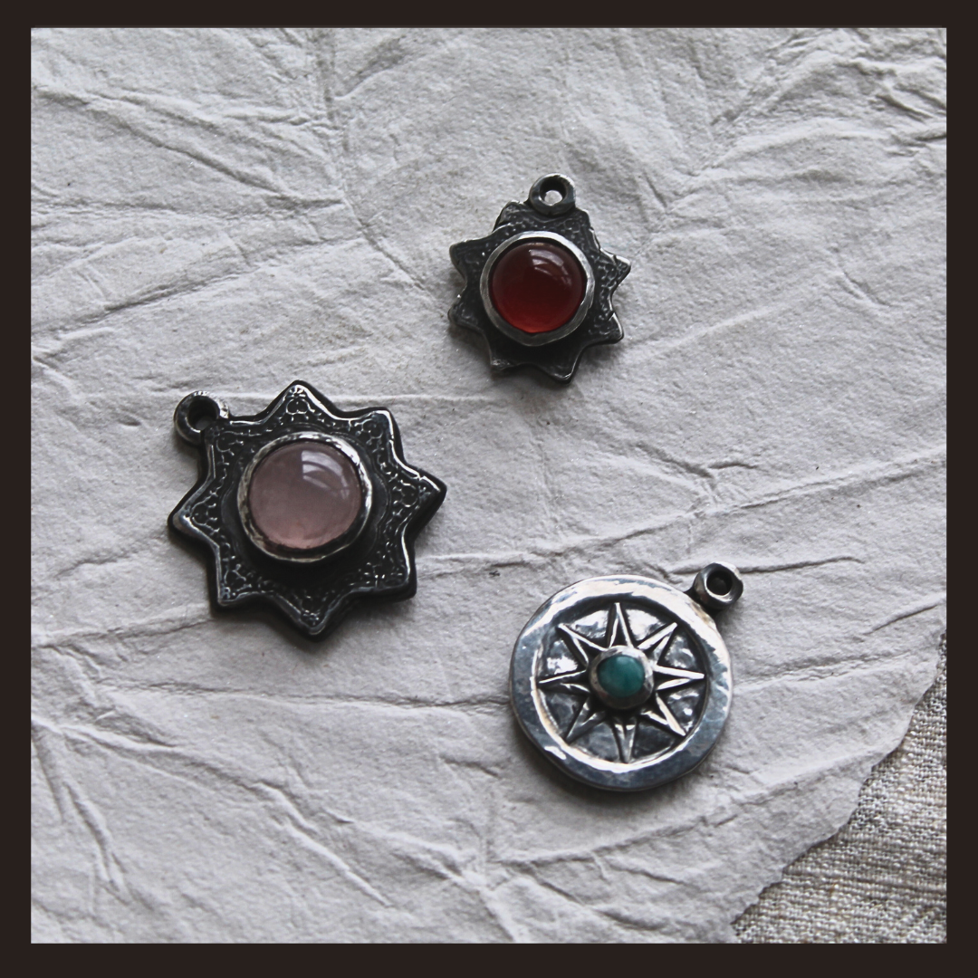 Engraved Octogram Pendant with Carnelian