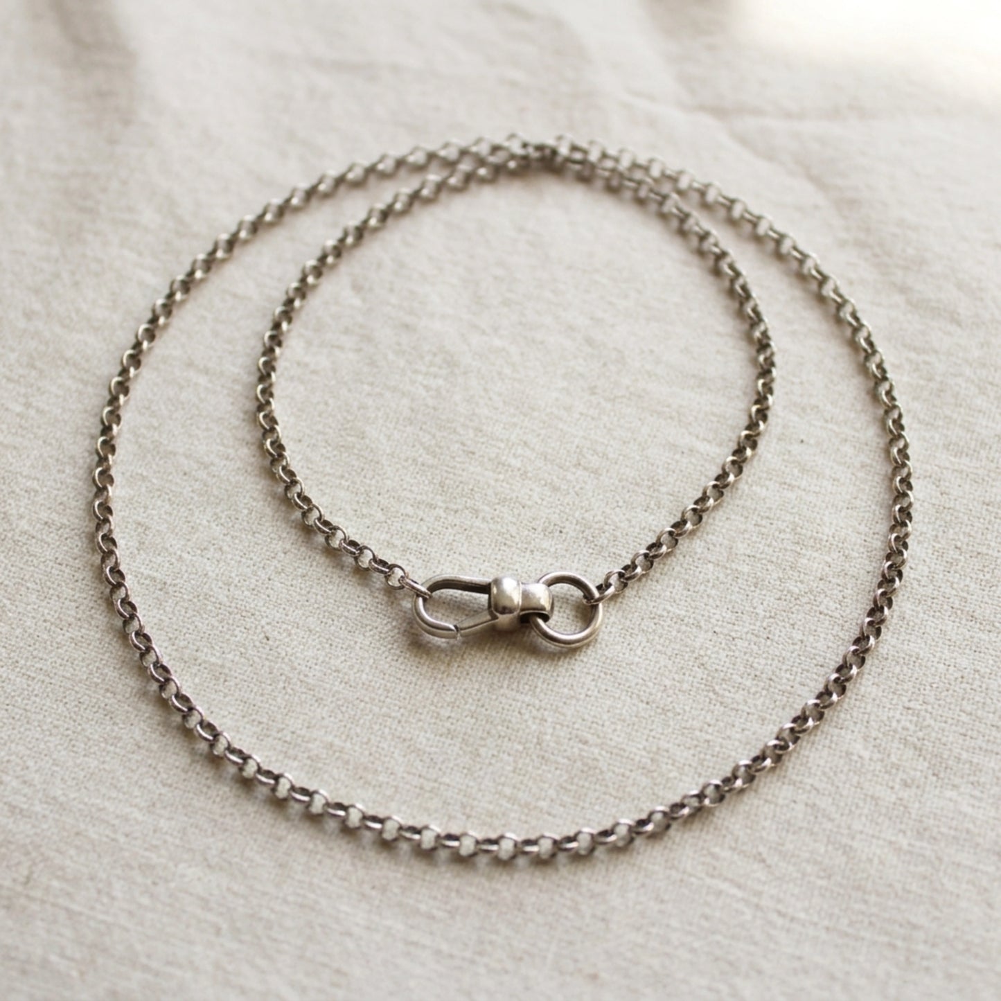 18" Sterling Silver 3mm Rolo Chain with Swivel "Push" Clasp
