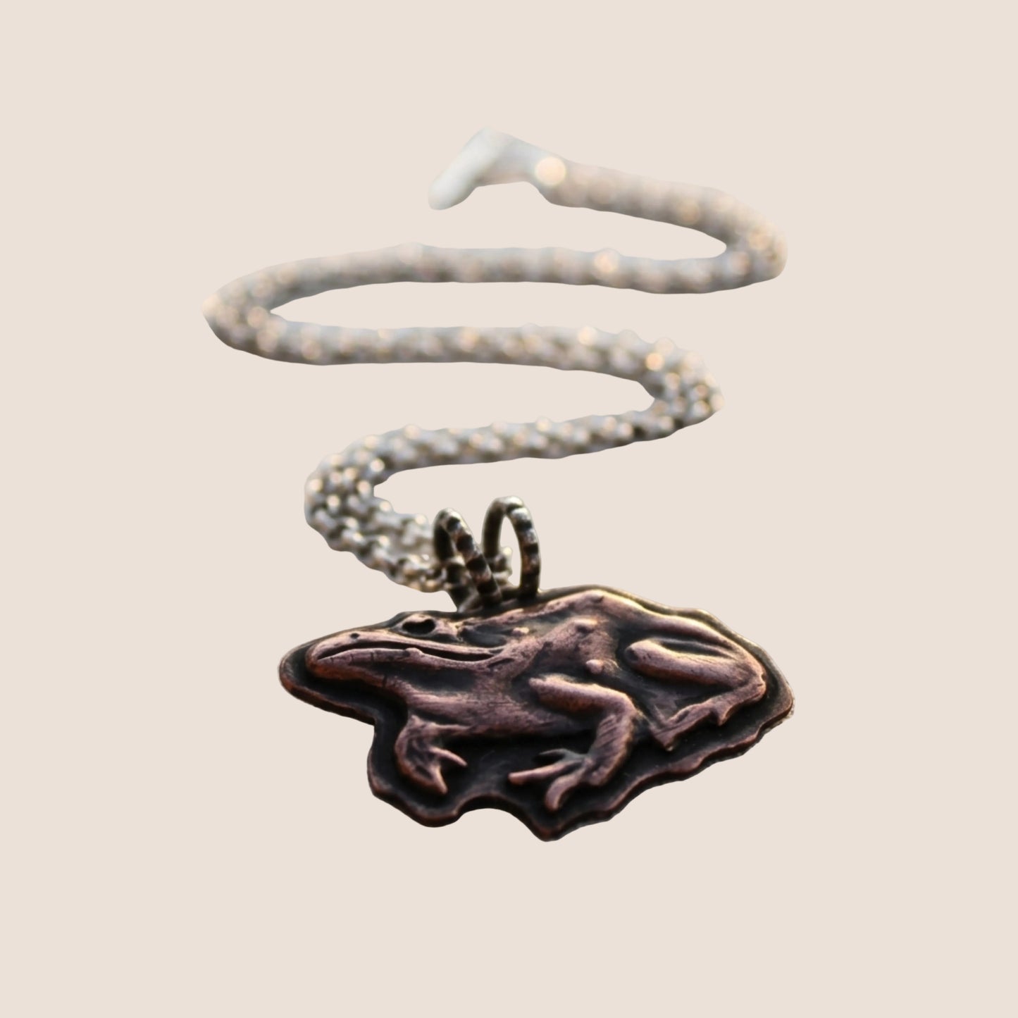 Copper and Silver Frog Charm