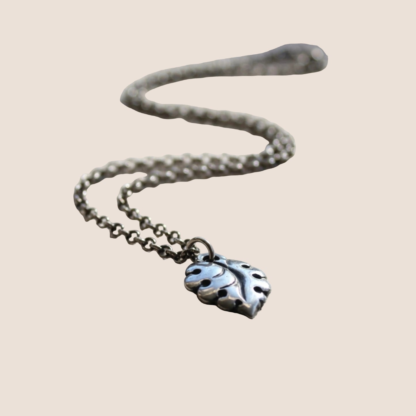 Silver Leaf Charm