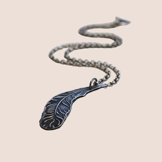 Silver Feather Charm