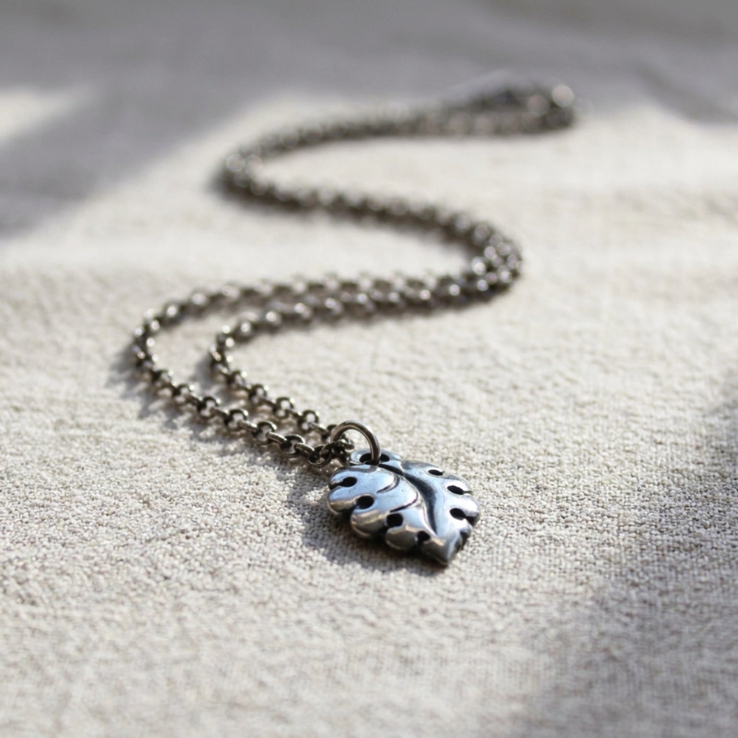 Silver Leaf Charm
