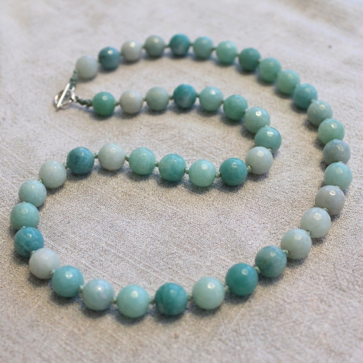 10mm Faceted Amazonite Anchor Strand