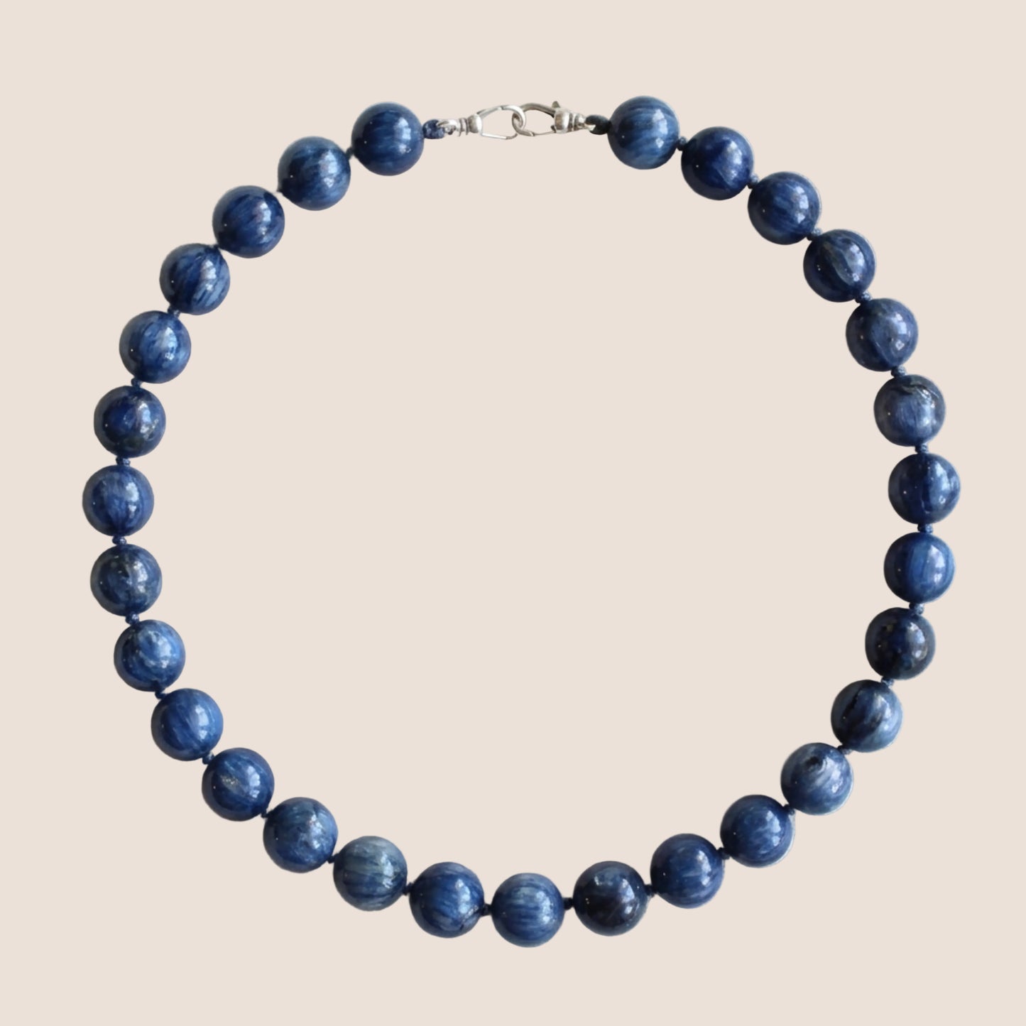 12mm Polished Blue Kyanite Anchor Strand