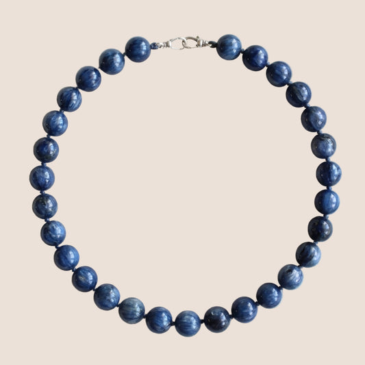 12mm Polished Blue Kyanite Anchor Strand
