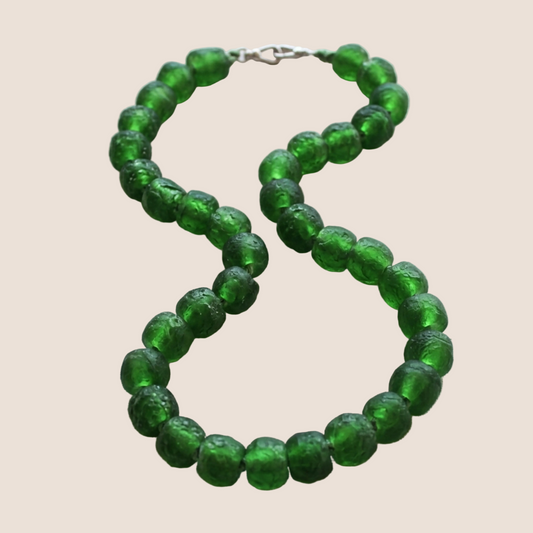 Bright Green African Recycled Glass Choker