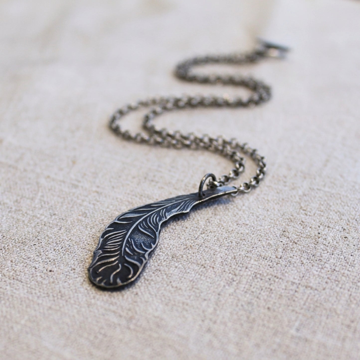 Silver Feather Charm
