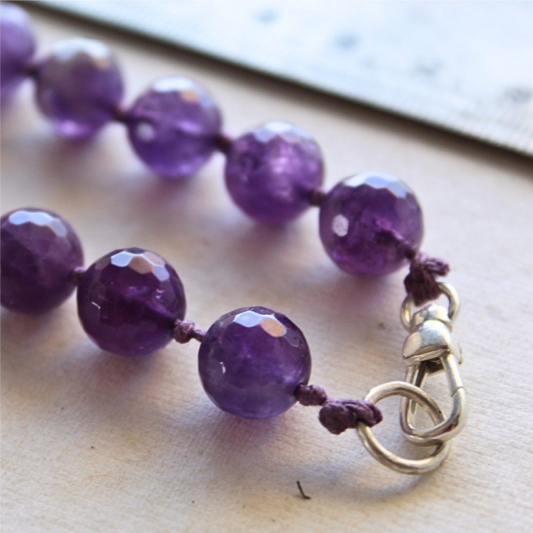 10mm Faceted Amethyst Anchor