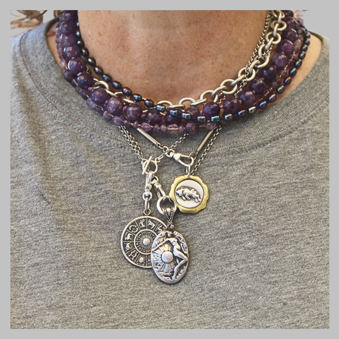 10mm Faceted Amethyst Anchor