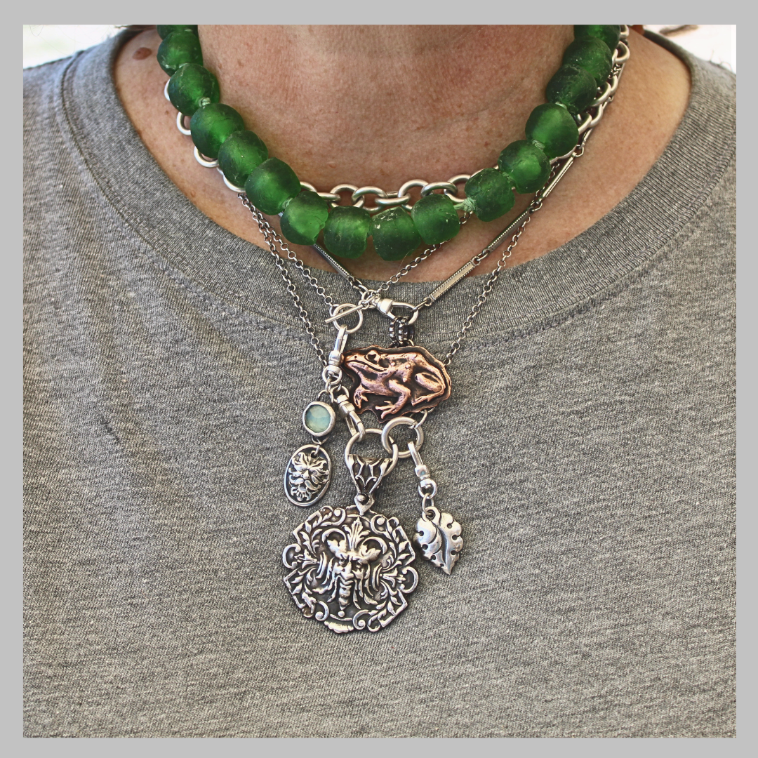 Copper and Silver Frog Charm