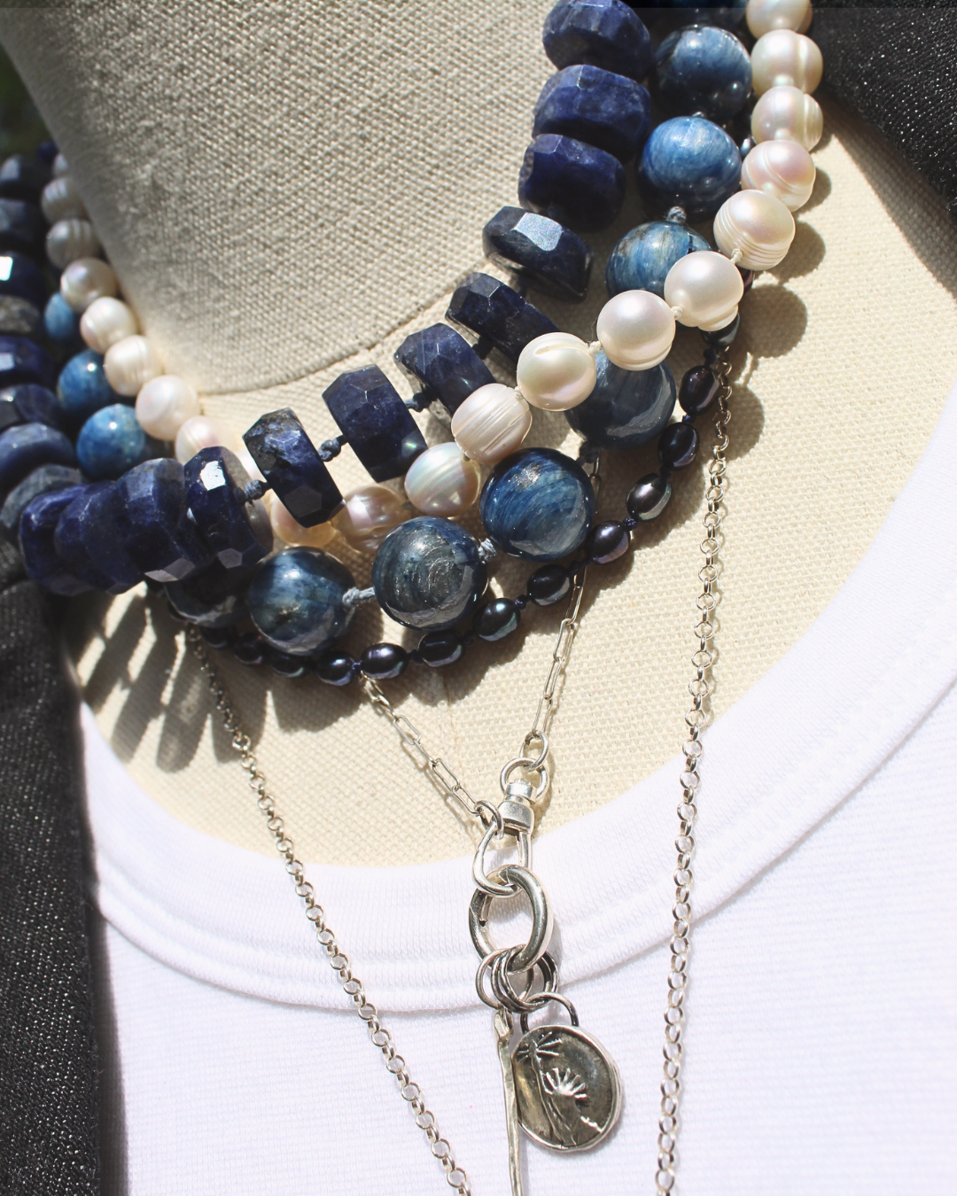 8mm Ivory Freshwater Pearl Anchor Necklace