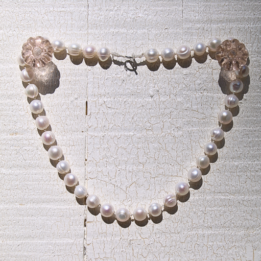 8mm Ivory Freshwater Pearl Anchor Necklace