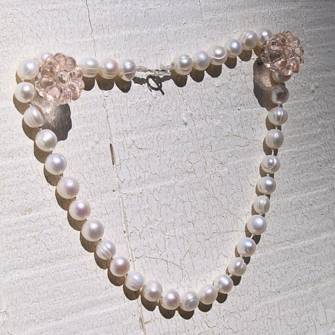 8mm Ivory Freshwater Pearl Anchor Necklace