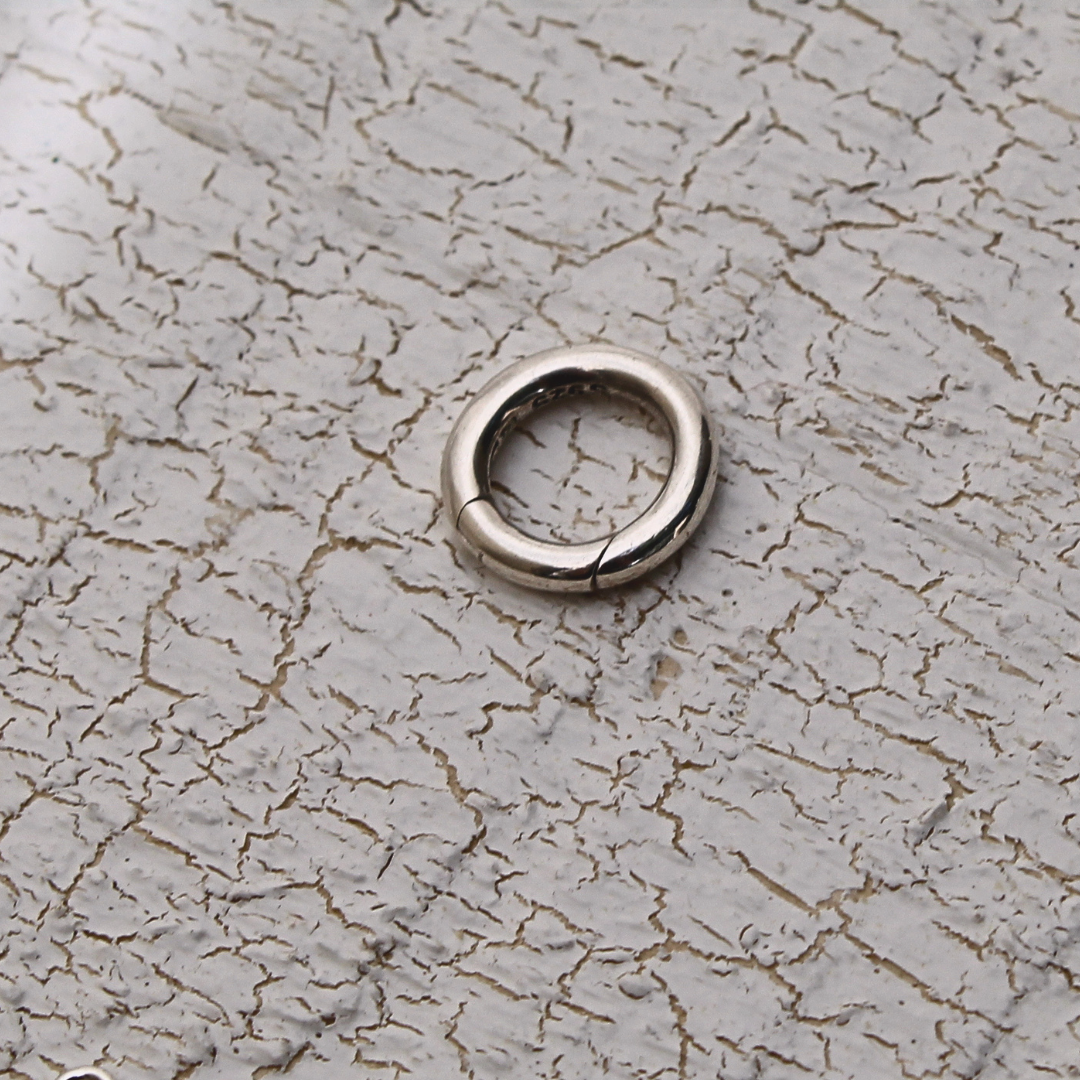 12mm Round Sterling Silver Push Connector