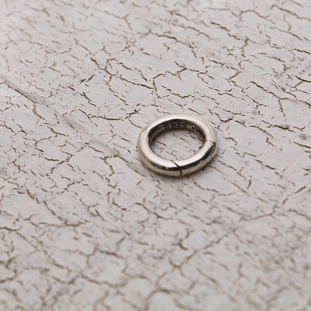12mm Round Sterling Silver Push Connector
